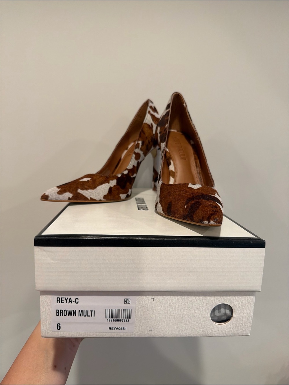 🎀STEVE MADDEN~Reya Genuine Calf Hair Pump SIZE 6